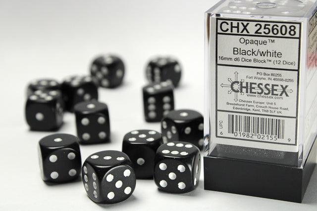 Opaque_16mm_d6_Black/white_Dice_Block™__12_dice_