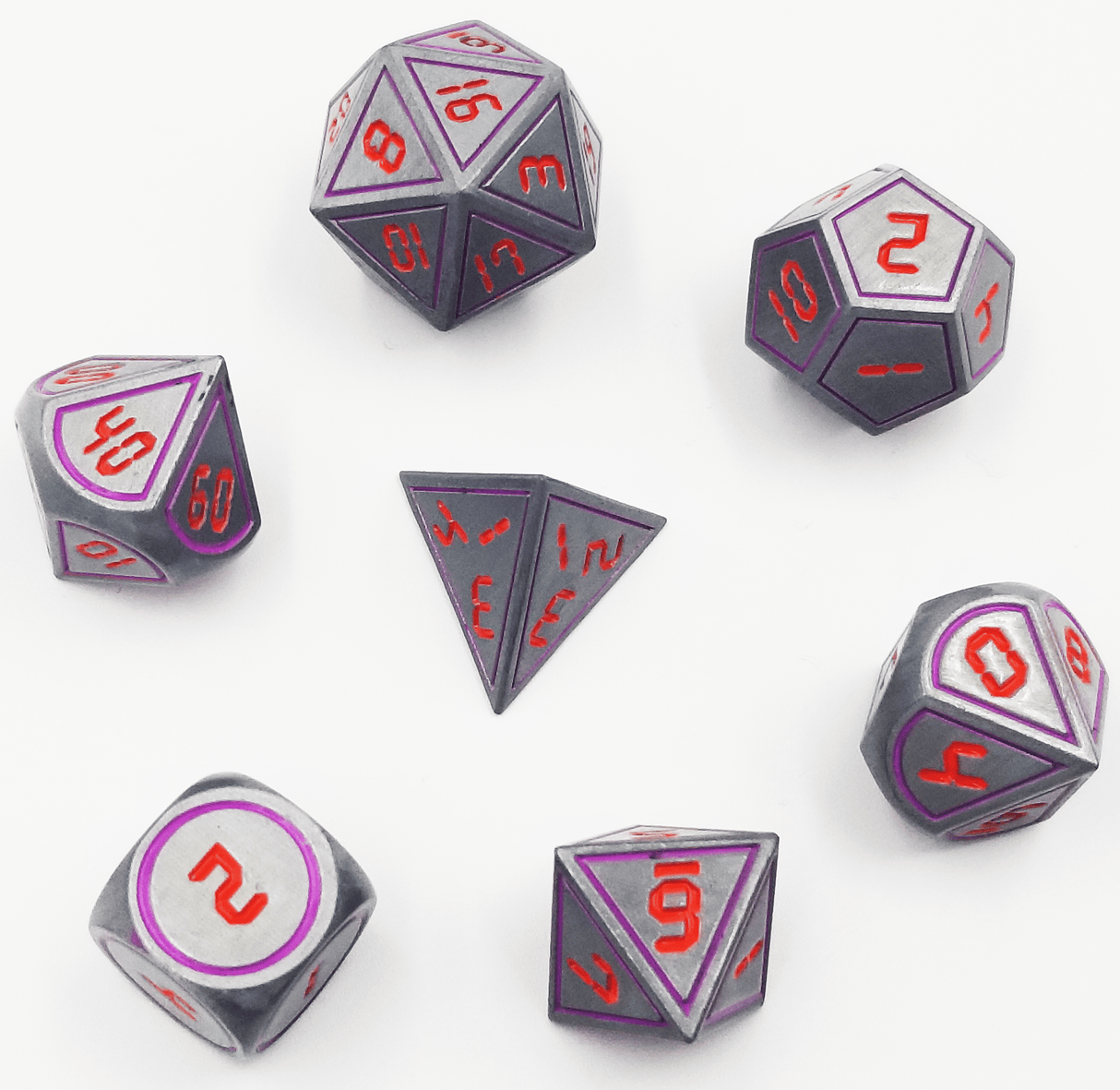 Digital Silver Purple with Red RPG Set