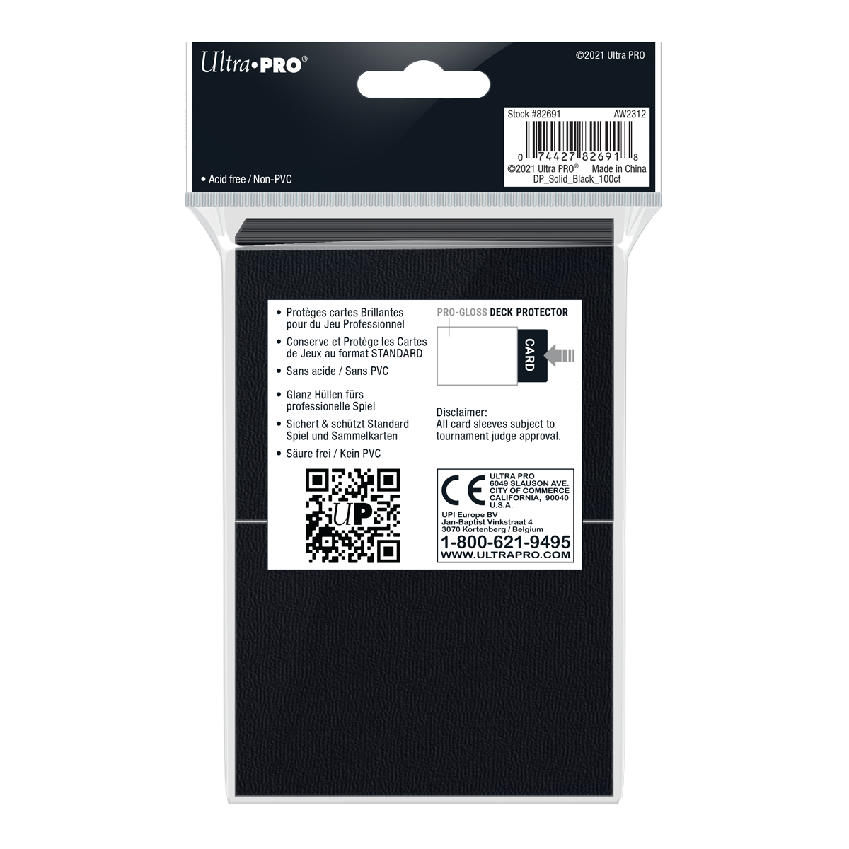 Ultra PRO: Standard 100ct Sleeves - PRO-Gloss (Black)