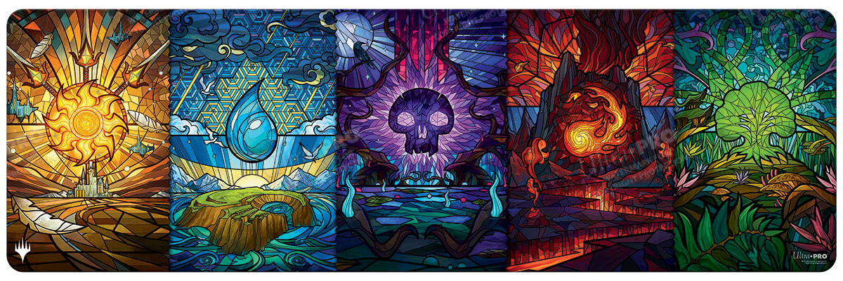 Ultra PRO: Playmat - Dominaria United (Stained Glass Land Medley - 8ft Table)
