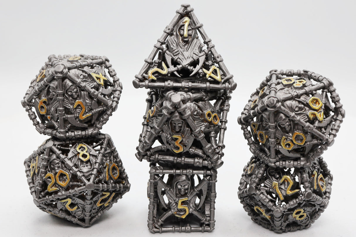 Grim Scythe RPG Dice Set: Grey