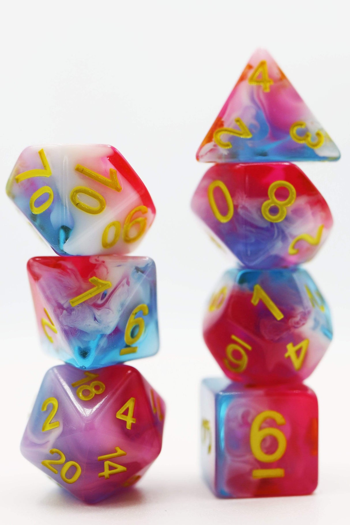 *discontinued* Glacier Rose RPG Dice Set