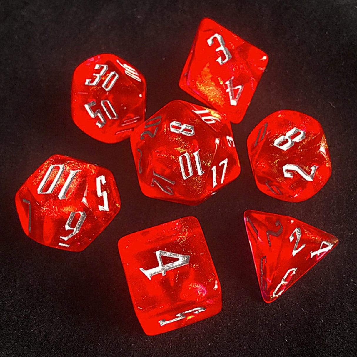 *discontinued* Magician's Red Flames RPG Dice Set