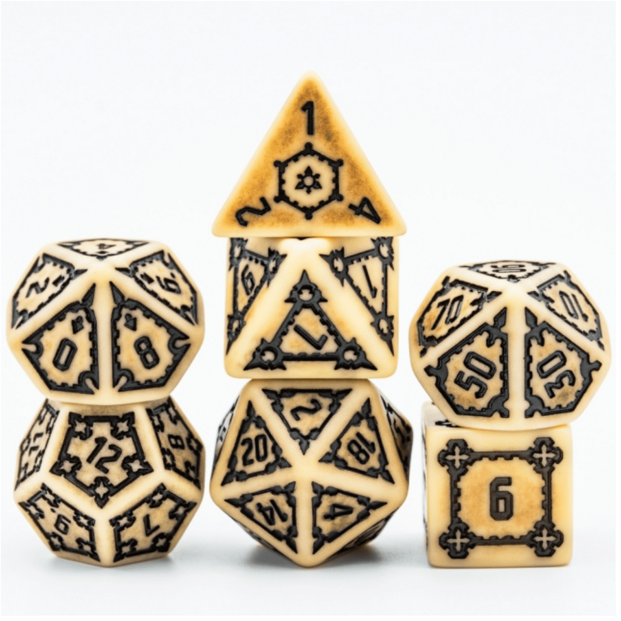 Huge Parchment Castle Dice Set - 25mm