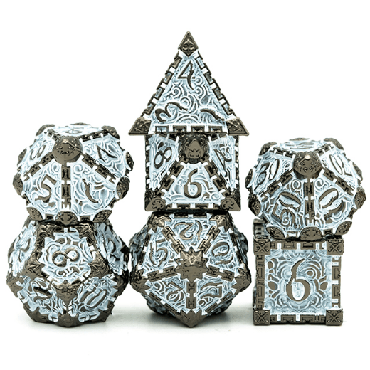 Dagger of Venom: White on Black RPG Metal Dice Set