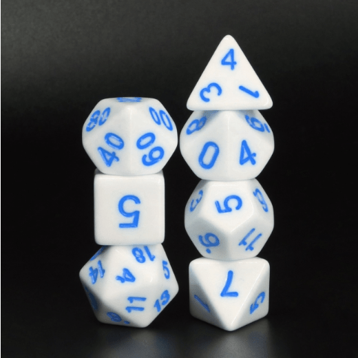 *discontinued* White Void with Blue RPG Dice Set