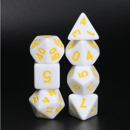 *discontinued* White Void with Yellow RPG Dice Set