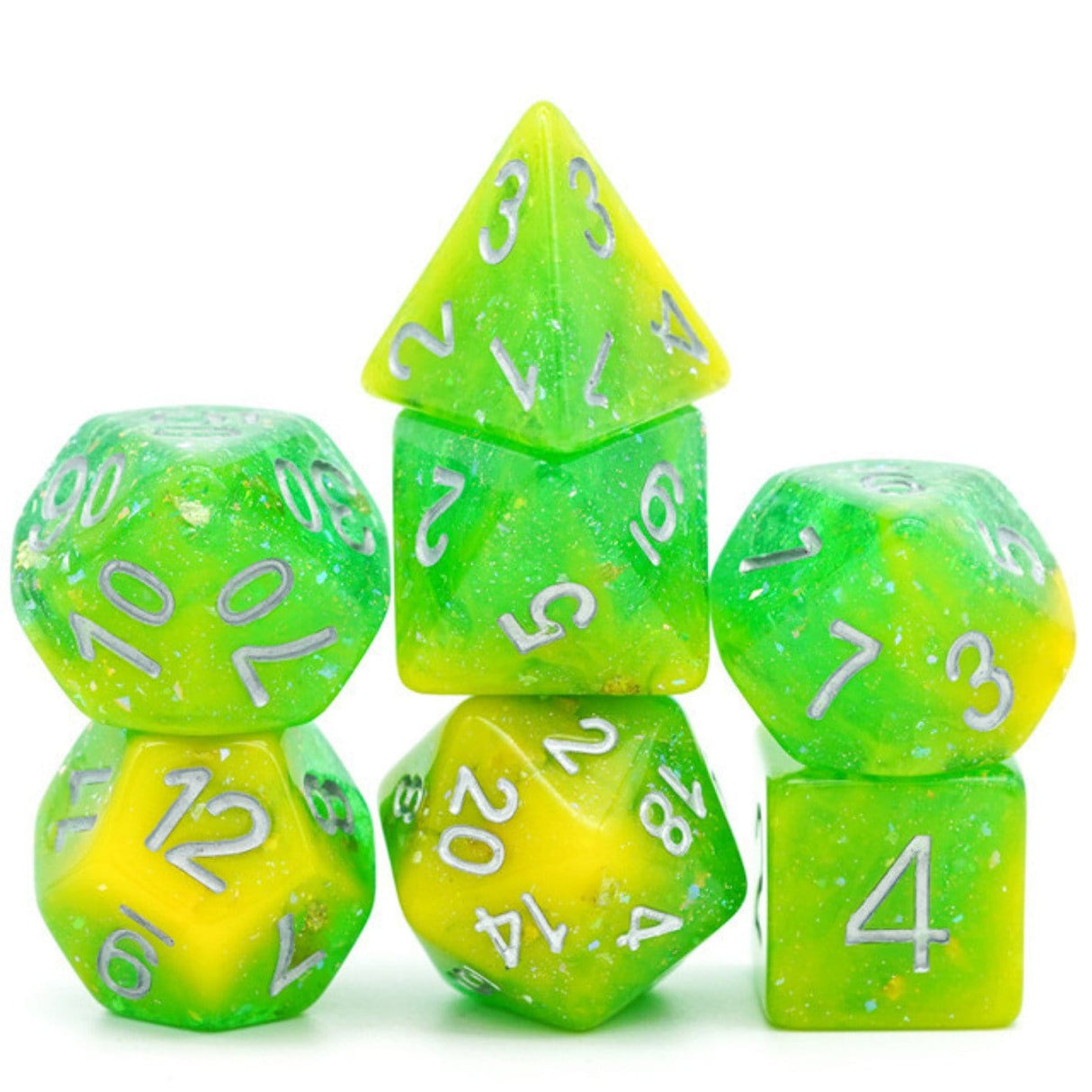 Yellow & Green Seabed Treasure Dice Set