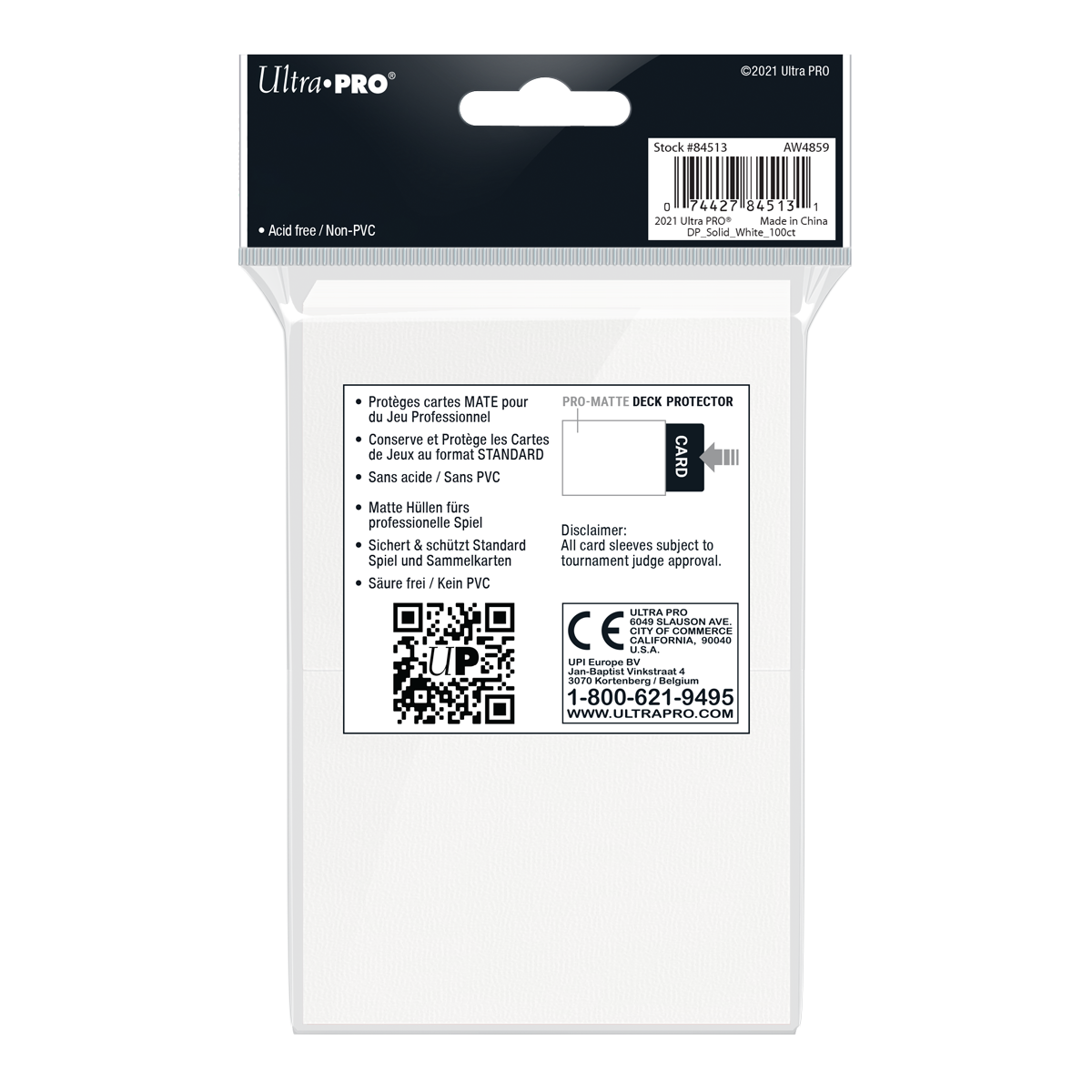 Ultra PRO: Standard 100ct Sleeves - PRO-Matte (White)