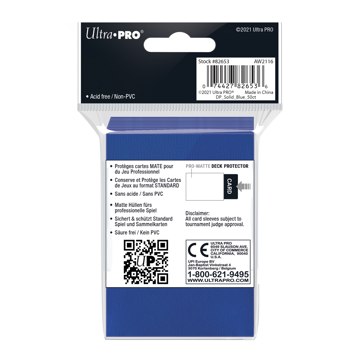 Ultra PRO: Standard 50ct Sleeves - PRO-Matte (Blue)