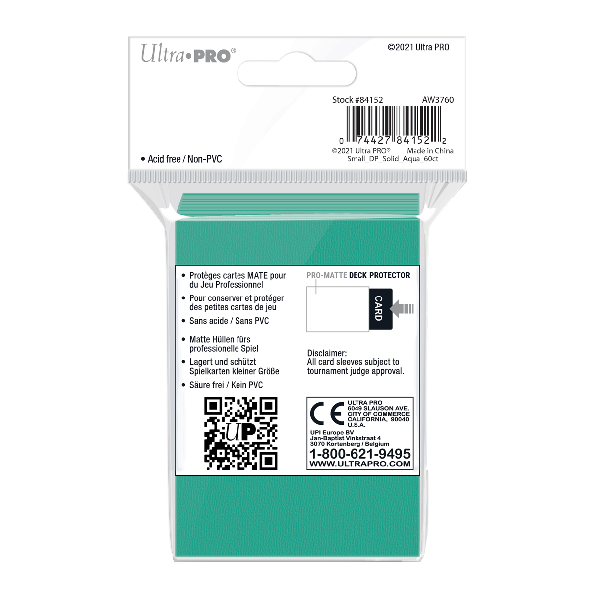 Ultra PRO: Small 60ct Sleeves - PRO-Matte (Aqua)