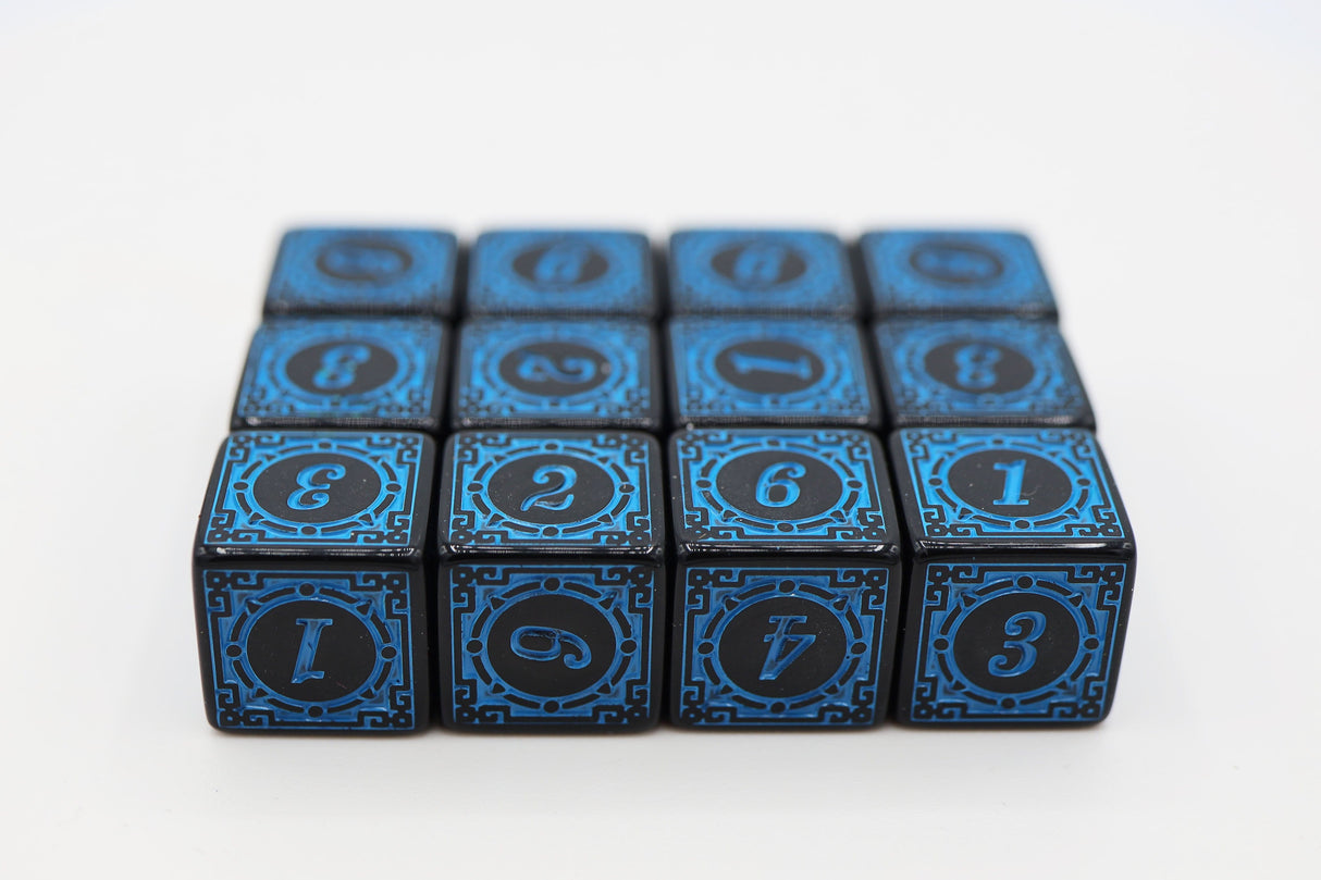 Magic Burst D6 Set - Blue - 12 piece D6's