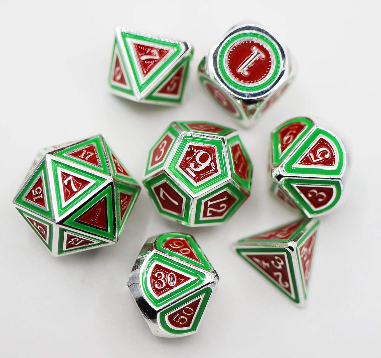 Limited Edition Metal Christmas Dice Set