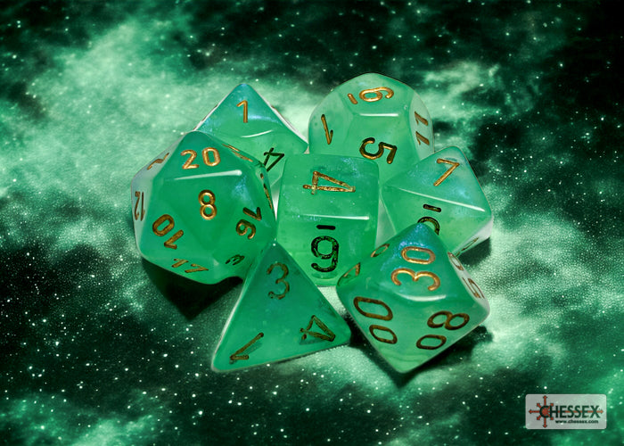 Borealis® Polyhedral Light Green/gold Luminary™ 7 Die Set