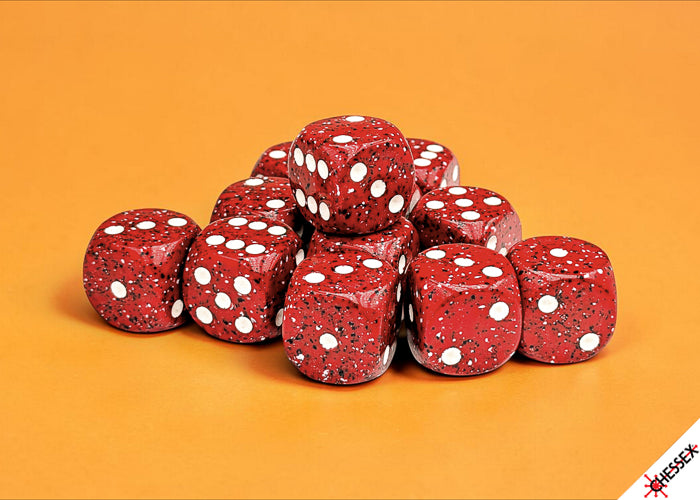 Speckled 16mm d6 Lava Stone Dice Block™ (12 dice)