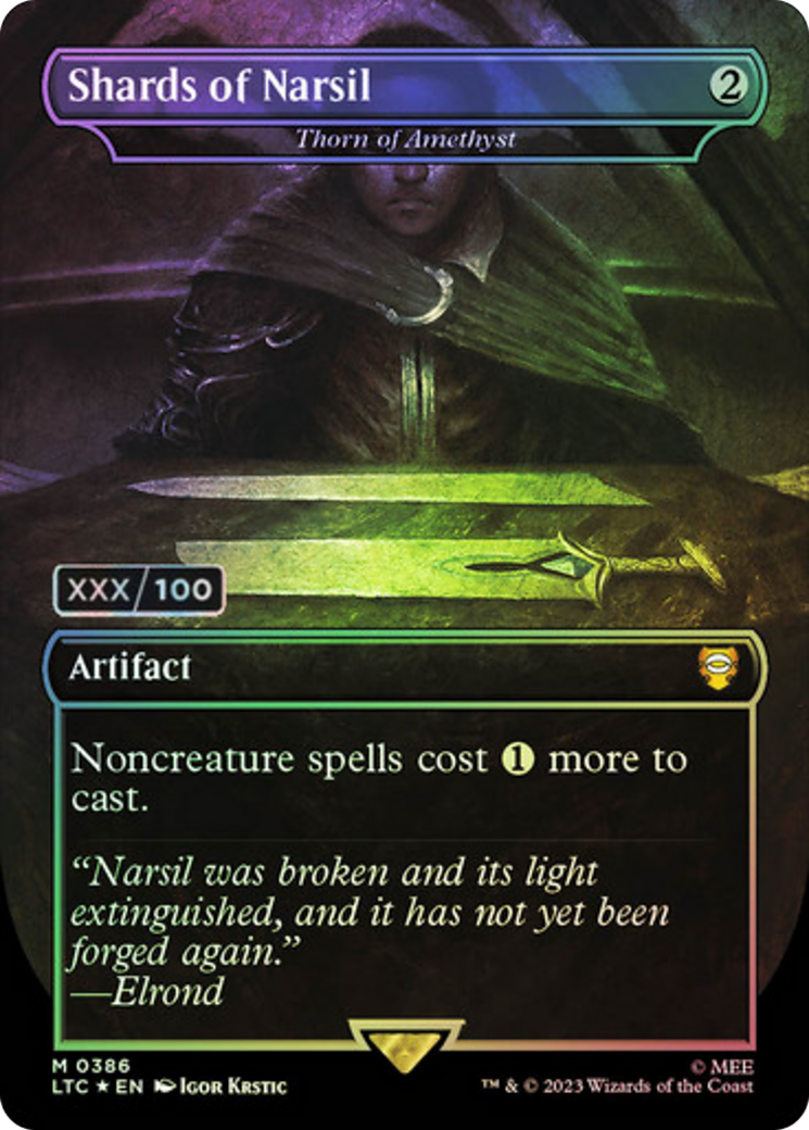 Shards of Narsil - Thorn of Amethyst (Serial Numbered) (LTC-386Z) - Tales of Middle-earth Commander / Shards of Narsil (Borderless) Foil
