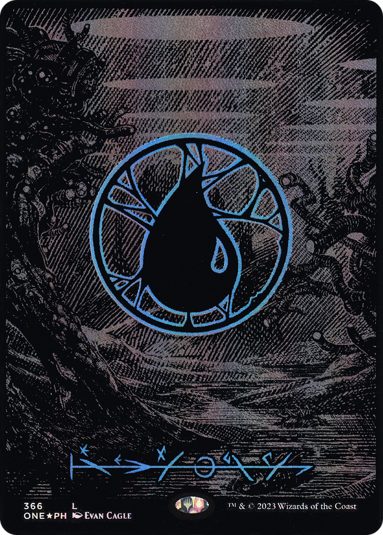 Island (Phyrexian) - Full Art (Oil Slick Raised Foil) [ONE - 366]