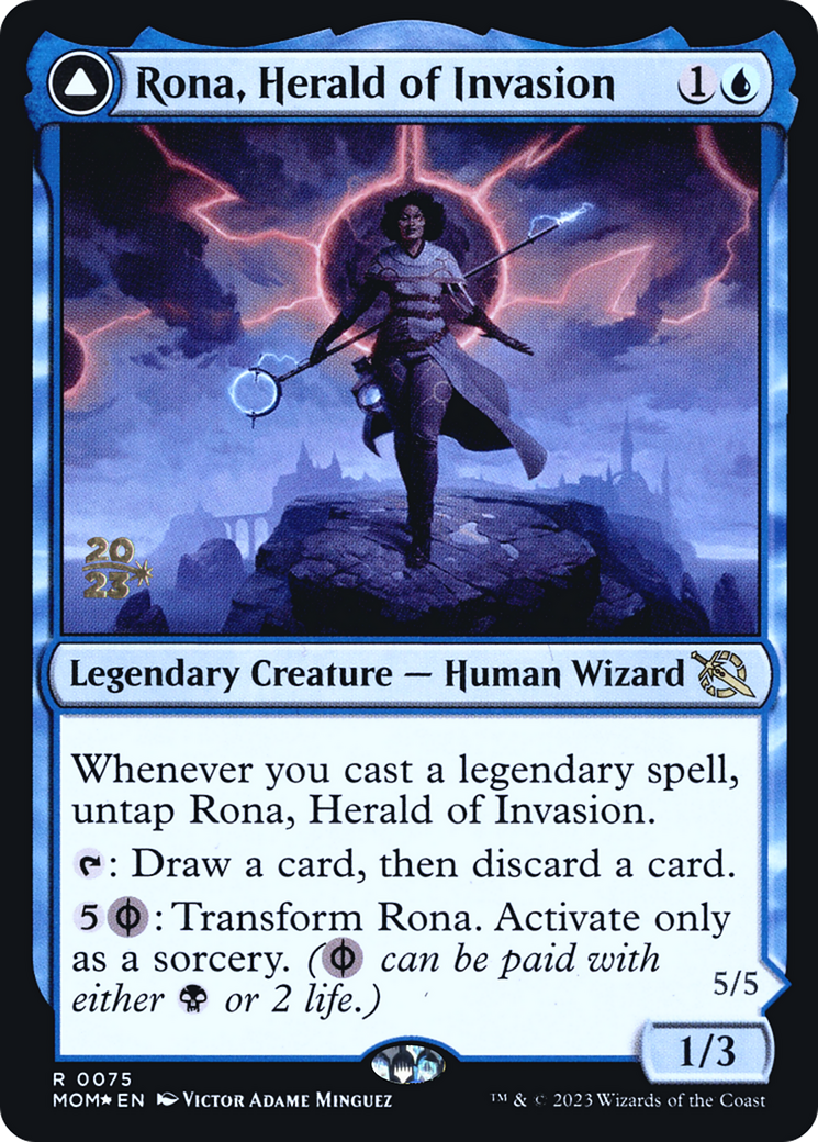 Rona, Herald of Invasion (PRE-75S) - March of the Machine Promos Foil
