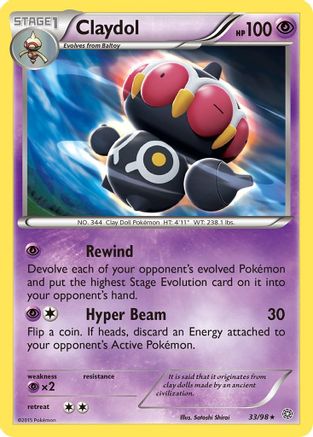 Claydol 033  XY  Ancient Origins - Rare