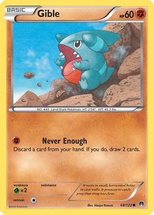 Gible 068/122  - Reverse Holofoil XY  BREAKpoint - Common
