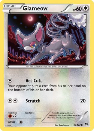 Glameow 093/122  - Reverse Holofoil XY  BREAKpoint - Common