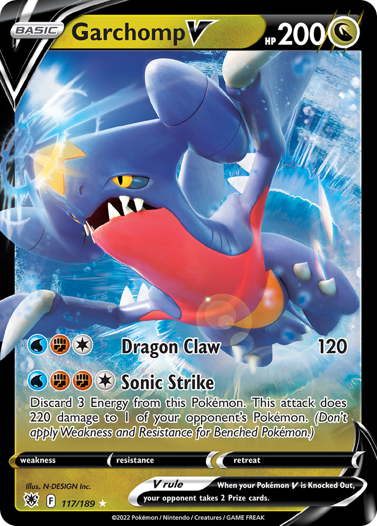 Garchomp V 117/189  - Holofoil SWSH10 Astral Radiance - Ultra Rare