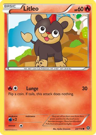 Litleo 022/114  - Reverse Holofoil XY  Steam Siege - Common