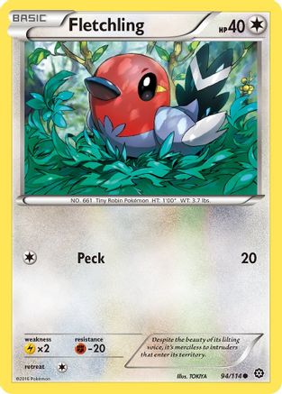 Fletchling 094/114  - Reverse Holofoil XY  Steam Siege - Common
