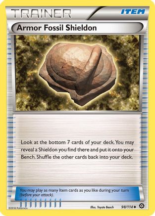 Armor Fossil Shieldon 098/114  - Reverse Holofoil XY  Steam Siege - Uncommon