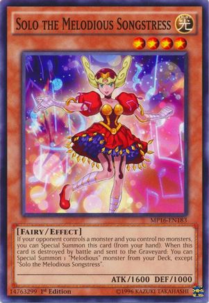 Solo the Melodious Songstress (MP16-EN183) - 2016 Mega-Tins Mega Pack 1st Edition