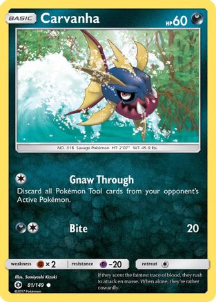 Carvanha 081/149  - Reverse Holofoil SM Base Set - Common