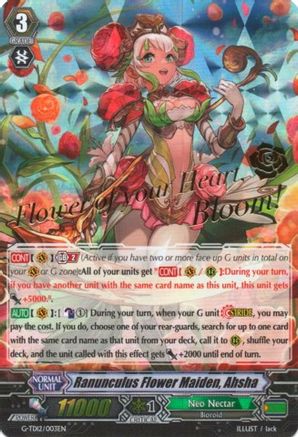 Ranunculus Flower Maiden, Ahsha (Hot Stamped) (G-TD12/003EN) - G-TD12: Flower Princess of Abundant Blooming