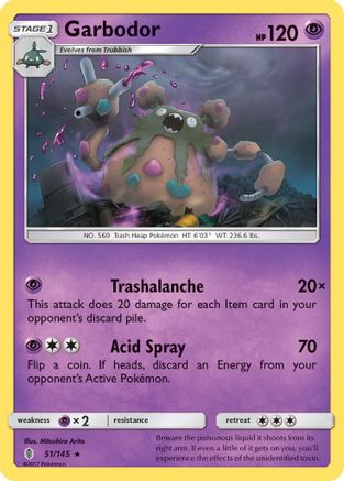 Garbodor 051/145  SM  Guardians Rising - Rare