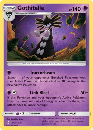 Gothitelle 054/145  - Reverse Holofoil SM  Guardians Rising - Rare