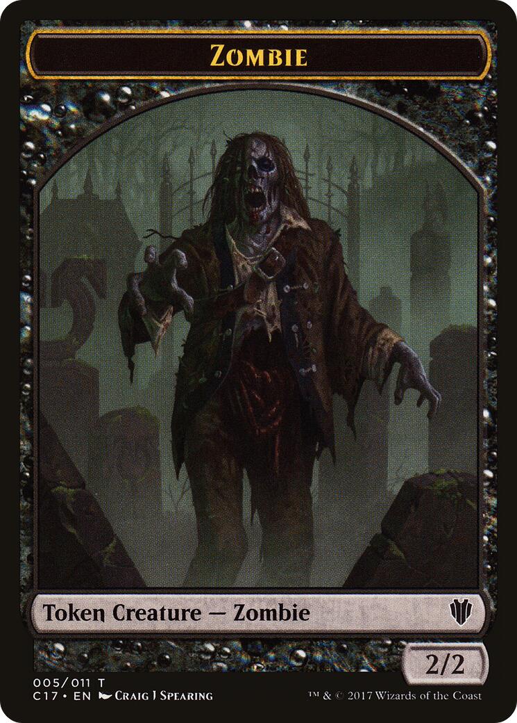Zombie // Gold Double-Sided Token [C17 - 5 // 10]