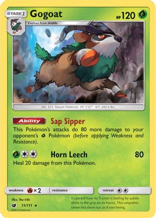 Gogoat 011/111  - Holofoil SM  Crimson Invasion - Holo Rare