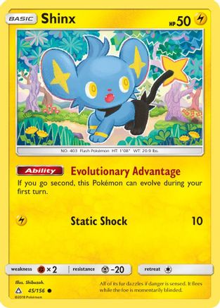 Shinx (45) 045  - Reverse Holofoil SM  Ultra Prism - Common
