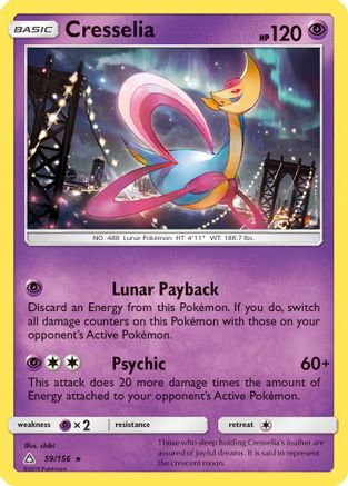 Cresselia 059/156  - Reverse Holofoil SM  Ultra Prism - Holo Rare