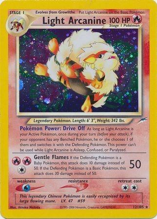 Light Arcanine 012  - Unlimited Holofoil Neo Destiny - Holo Rare