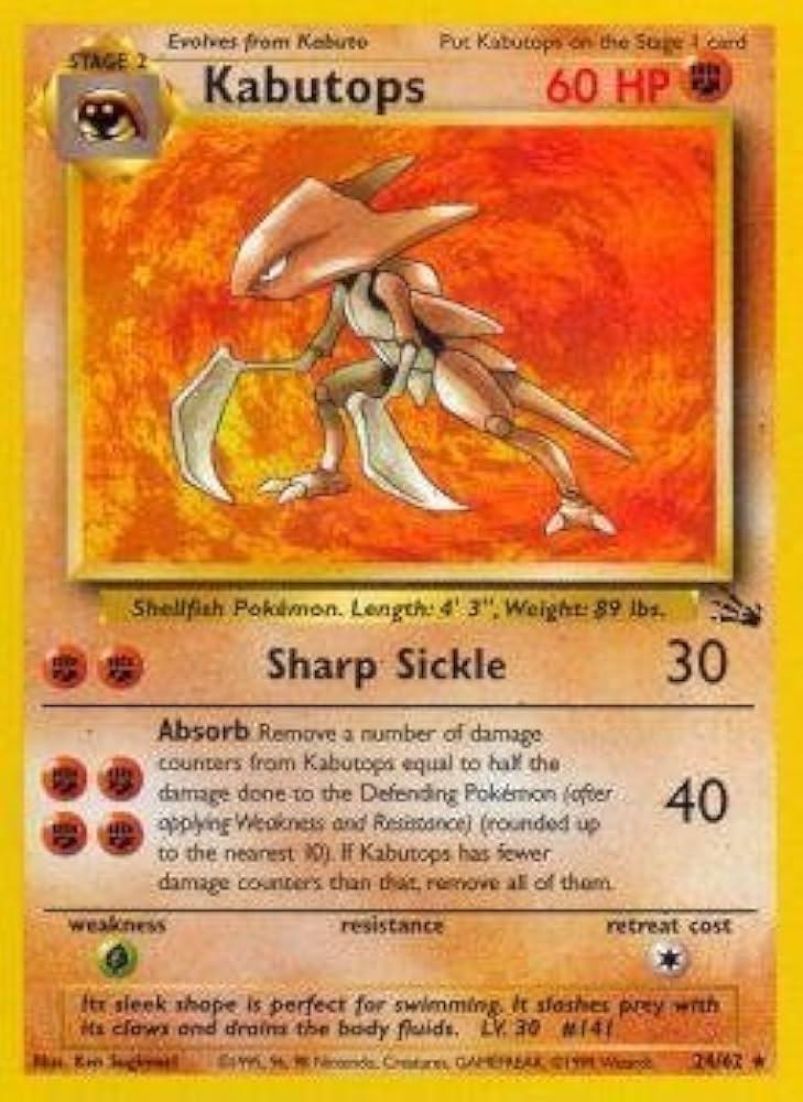 Kabutops (24) 024  - Unlimited Fossil - Rare
