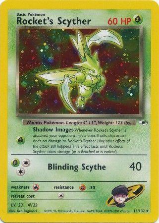 Rocket's Scyther 013/132  - Unlimited Holofoil Gym Heroes - Holo Rare