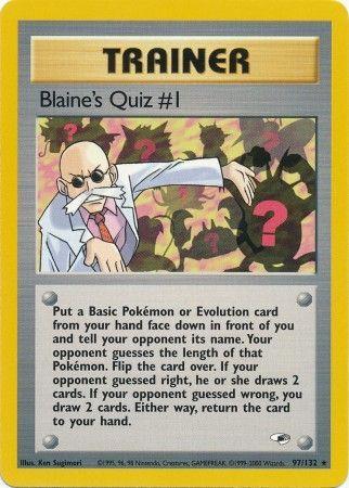 Blaine's Quiz #1 097/132  - Unlimited Gym Heroes - Rare