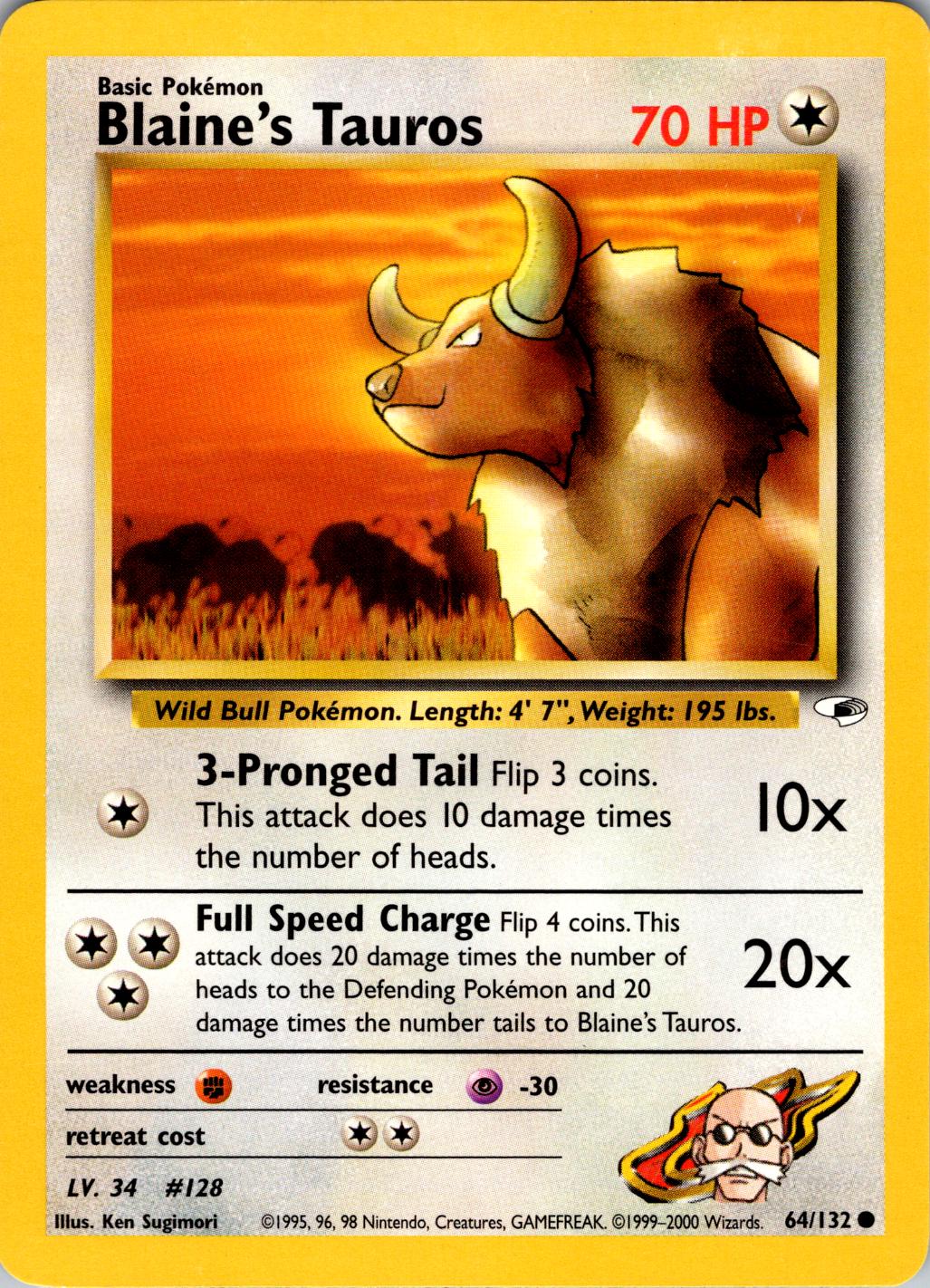 Blaine's Tauros 064/132  - Unlimited Gym Heroes - Common