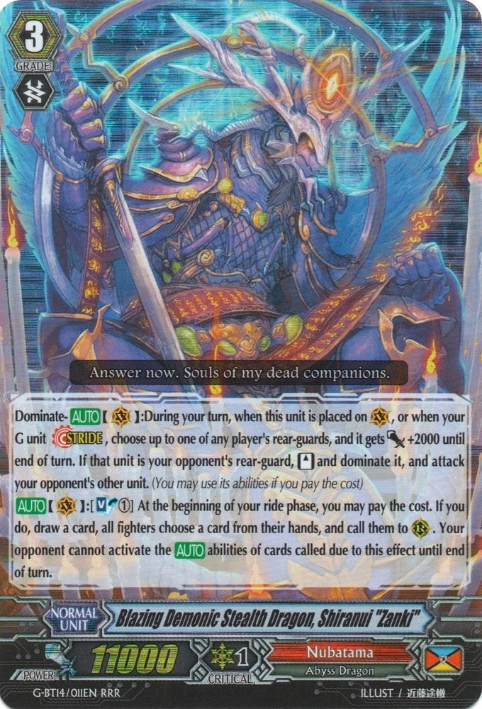Blazing Demonic Stealth Dragon, Shiranui "Zanki" [G-BT14 - G-BT14/011EN]