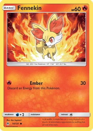 Fennekin (14) 014/131  - Reverse Holofoil SM  Forbidden Light - Common