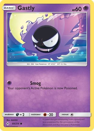 Gastly (68) 068/214  - Reverse Holofoil SM  Unbroken Bonds - Common