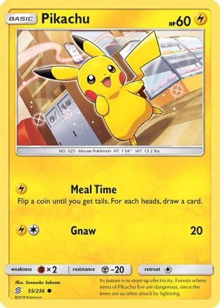 Pikachu (55) 055  - Reverse Holofoil SM  Unified Minds - Common