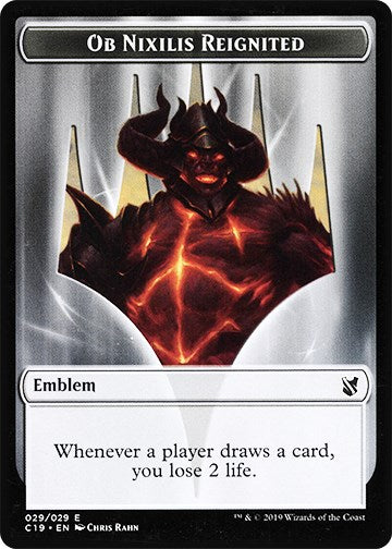Emblem - Ob Nixilis Reignited // Zombie (010) Double-Sided Token [C19 - 29 // 10]