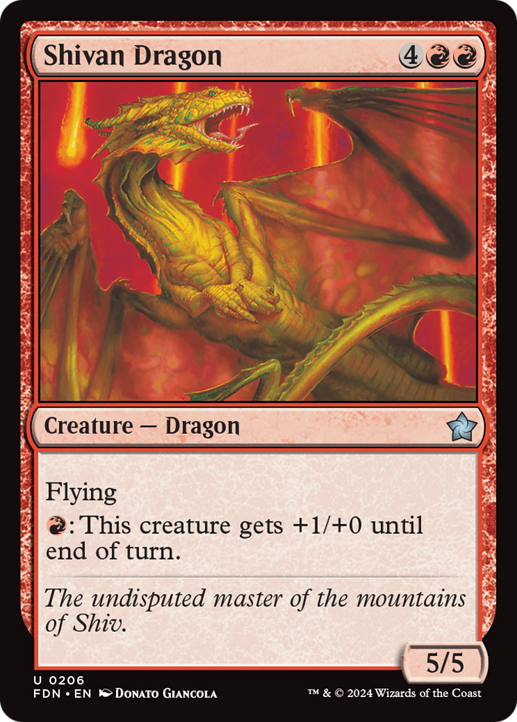 Shivan Dragon (FDN-206) - Foundations Foil