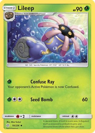 Lileep 010/236  - Reverse Holofoil SM  Cosmic Eclipse - Uncommon